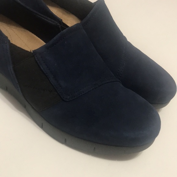 𝅺Clarks Artisan collection blue suede slip on shoes size 7 1/2 medium - Picture 8 of 10